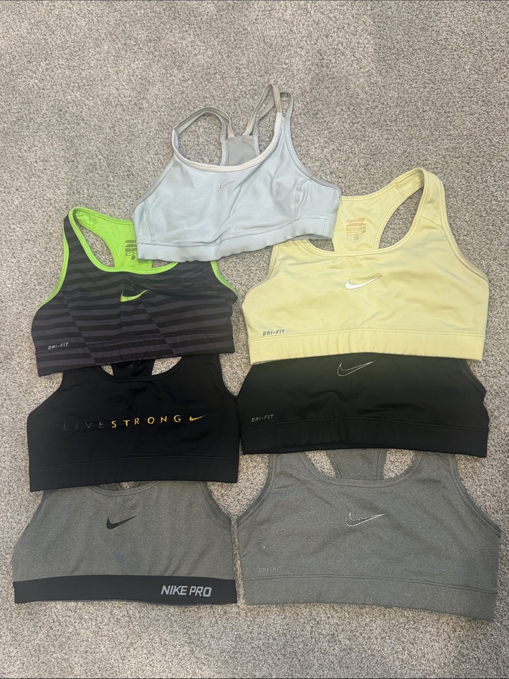 Set of 6 Pre-worn Racerback Nike Sports Bra